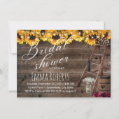 ひまわり素朴フローラワインバレルブライダルシャワー 招待状 (正面)