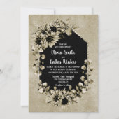 ひまわり素朴フローラ幾何結婚の 招待状 (正面)