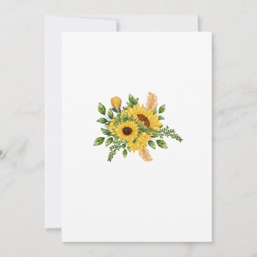 ひまわり素朴フローラ幾何結婚の 招待状 (裏面)