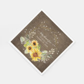 ひまわり素朴フローラ水彩少年の赤ちゃんシャワー スタンダードランチョンナプキン (角)