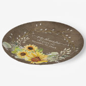 ひまわり素朴フローラ水彩赤ちゃんシャワー ペーパープレート (アングル)