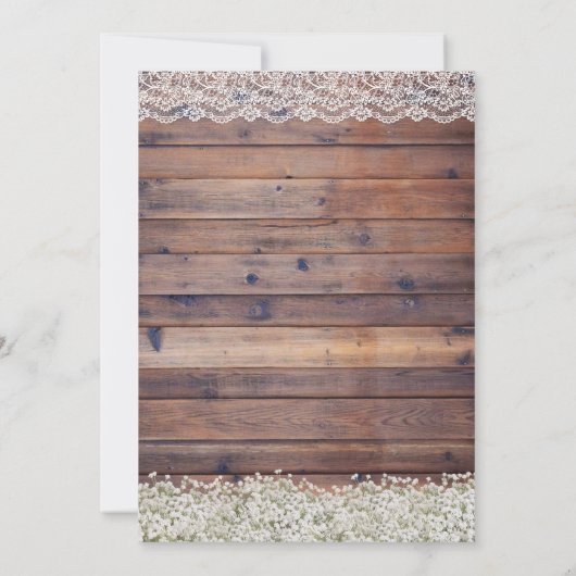 ひまわり素朴フローラ紐灯ベビーシャワー 招待状 (裏面)