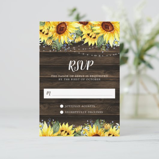 ひまわり素朴フローラ紐灯 出欠カード (スタンド正面)