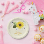 ひまわり素朴フローラ結婚ブライダルシャワー ペーパープレート (パーティー)