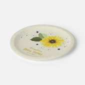 ひまわり素朴フローラ結婚ブライダルシャワー ペーパープレート (アングル)