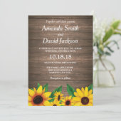 ひまわり素朴フローラ結婚式招待状 招待状 (スタンド正面)