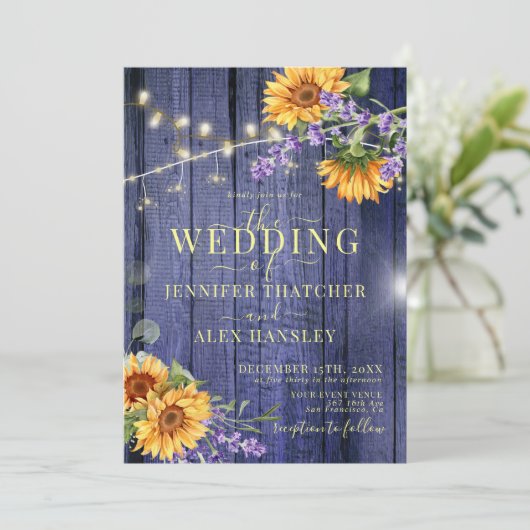 ひまわり素朴フローラ結婚式招待状 招待状 (スタンド正面)