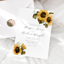 ひまわり素朴フローラ結婚式招待状
