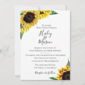 ひまわり素朴フローラ結婚式招待状 招待状 (正面)