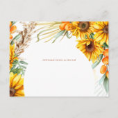 ひまわり素朴フローラ結婚式RSVPはがき ポストカード (裏面)
