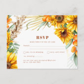 ひまわり素朴フローラ結婚式RSVPはがき ポストカード (正面)