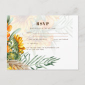 ひまわり素朴フローラ結婚式RSVPはがき ポストカード (正面)