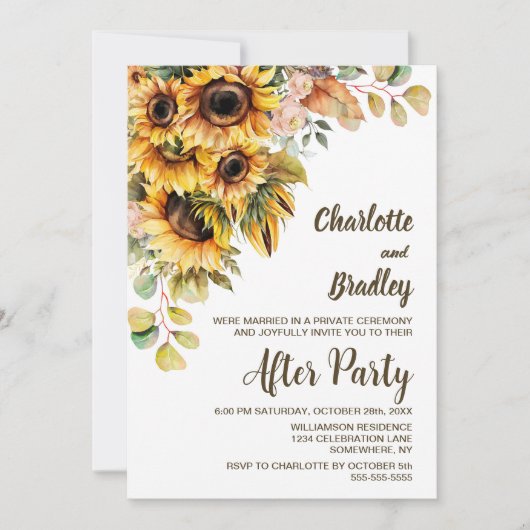 ひまわり素朴フローラ結婚披露宴 招待状 (正面)