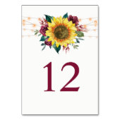 ひまわり素朴フローラ結婚 テーブルナンバー (裏面)