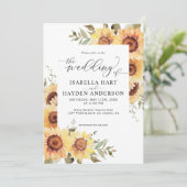 ひまわり素朴フローラ緑の国の結婚式 招待状 (スタンド正面)