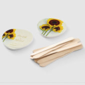 ひまわり素朴フローラ金ゴールド色結婚付 ハンドファン (組立なし)