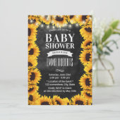 ひまわり素朴フローラ黒板ベビーシャワー 招待状 (スタンド正面)