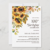 ひまわり素朴フローラ100th誕生日パーティー 招待状 (正面)