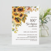 ひまわり素朴フローラ100th誕生日パーティー 招待状 (スタンド正面)