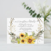 ひまわり素朴フローラBOHO水彩披露宴 出欠カード (スタンド正面)