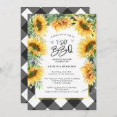 ひまわり素朴フローラI do BBQブライダルシャワー 招待状 (正面/裏面)