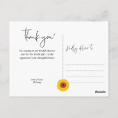 ひまわり素朴ブライダルシャワーありがとう ポストカード (裏面)