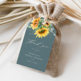 ひまわり素朴ブライダルシャワーお願い ギフトタグ