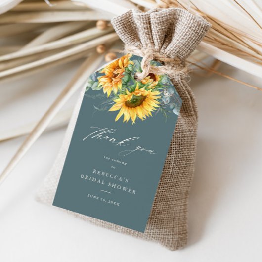 ひまわり素朴ブライダルシャワーお願い ギフトタグ