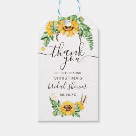 ひまわり素朴ブライダルシャワーお願い ギフトタグ