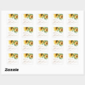 ひまわり素朴ブライダルシャワーお願い スクエアシール (シート)