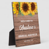 ひまわり素朴ブライダルシャワーウェルカムサイン フォトプラーク (側面)