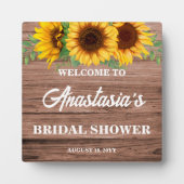 ひまわり素朴ブライダルシャワーウェルカムサイン フォトプラーク (正面)