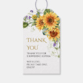 ひまわり素朴ブライダルシャワーギフトラベル ギフトタグ (正面)