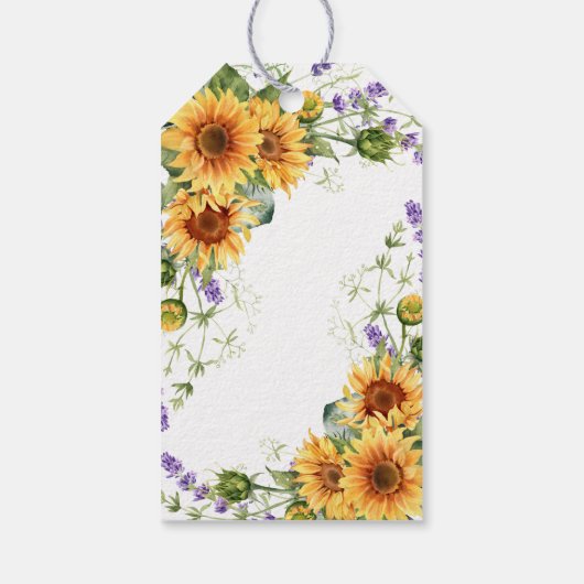 ひまわり素朴ブライダルシャワーギフトラベル ギフトタグ (裏面)
