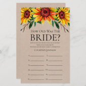 ひまわり素朴ブライダルシャワーゲーム (正面/裏面)