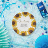 ひまわり素朴ブライダルシャワーボホウォーター色 ペーパープレート (パーティー)