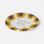 ひまわり素朴ブライダルシャワーボホウォーター色 ペーパープレート (アングル)
