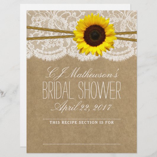 ひまわり素朴ブライダルシャワーレシピ分割機 (正面/裏面)