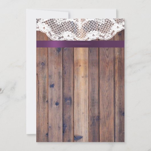 ひまわり素朴ブライダルシャワーレースバーンドウッド 招待状 (裏面)