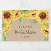 ひまわり素朴ブライダルシャワーワきらめくインラベ スパークリングワインラベル (シングルラベル)