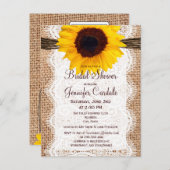 ひまわり素朴ブライダルシャワー招待葉書 インビテーションポストカード (正面/裏面)