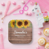 ひまわり素朴ブライダルシャワー紙プレート ペーパープレート (パーティー)