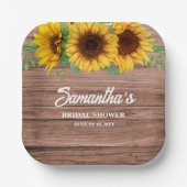 ひまわり素朴ブライダルシャワー紙プレート ペーパープレート (正面)