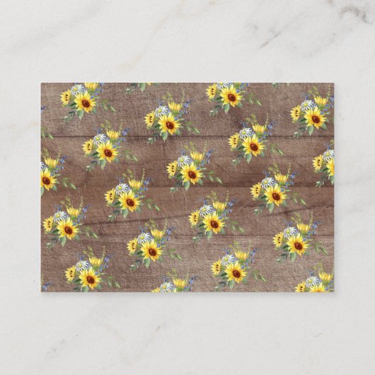 ひまわり素朴ブライダルシャワー表示シャワー エンクロージャーカード (裏面)