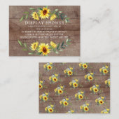 ひまわり素朴ブライダルシャワー表示シャワー エンクロージャーカード (正面/裏面)