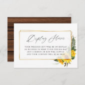 ひまわり素朴ブライダルシャワー表示シャワー エンクロージャーカード (正面/裏面)