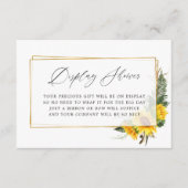ひまわり素朴ブライダルシャワー表示シャワー エンクロージャーカード (正面)
