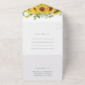 ひまわり素朴ブライダルシャワー オールインワン招待状 (外側)