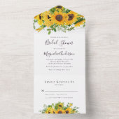 ひまわり素朴ブライダルシャワー オールインワン招待状 (内側)