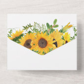 ひまわり素朴ブライダルシャワー オールインワン招待状 (裏面)